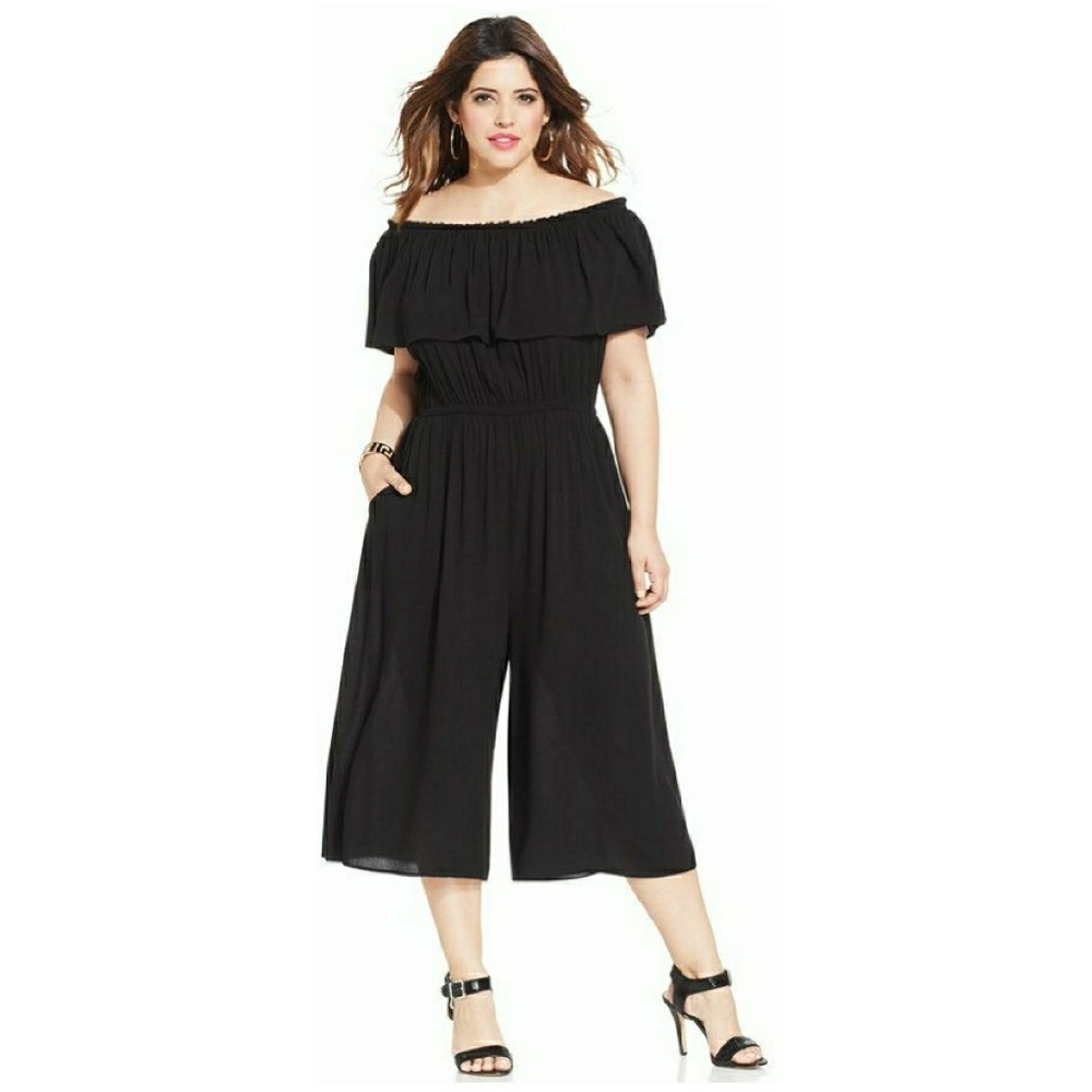Soprano Black Goucho Romper with Pockets! 2X
